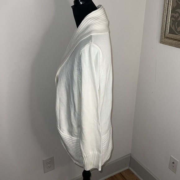 Chico’s Roxanne Rib Cocoon open cardigan sweater in Ecru Sz 2 / L new - Picture 5 of 9